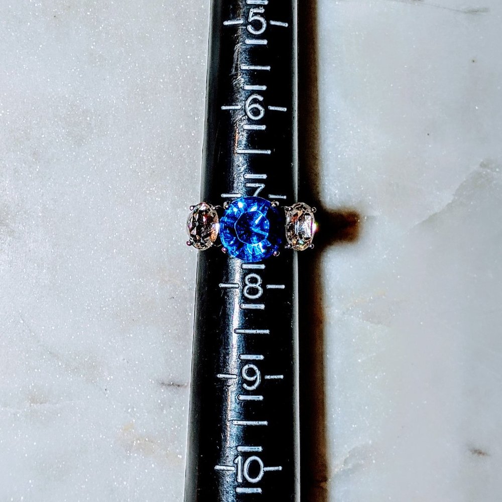 Vintage Blue and Silver Women's Ring